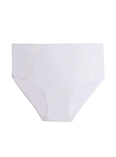 Lady Belty bavlněné vyšší kalhotky bílé - bílá
